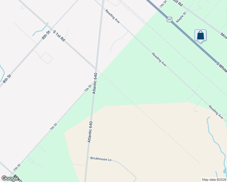 map of restaurants, bars, coffee shops, grocery stores, and more near 3030 1st Road in Hammonton