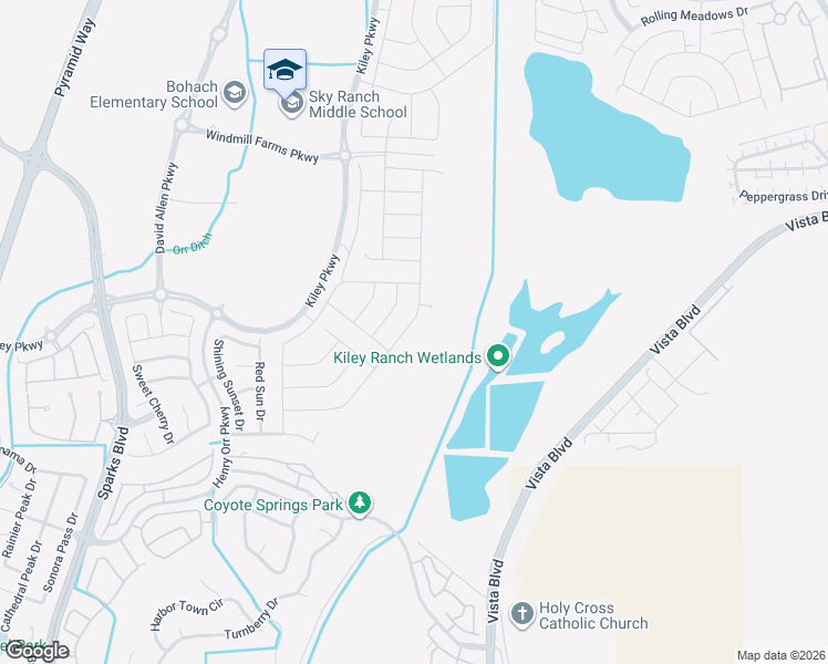 map of restaurants, bars, coffee shops, grocery stores, and more near 6130 Red Stable Road in Sparks