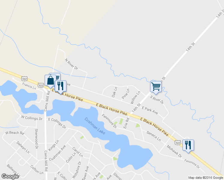 map of restaurants, bars, coffee shops, grocery stores, and more near 1 Oak Lane in Folsom