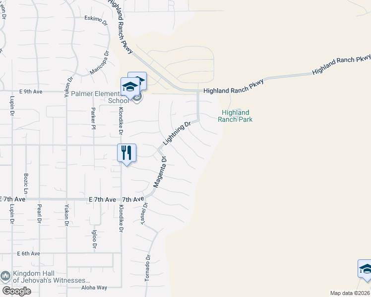 map of restaurants, bars, coffee shops, grocery stores, and more near 810 Tradewinds Court in Sun Valley