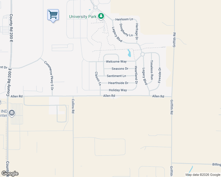 map of restaurants, bars, coffee shops, grocery stores, and more near 2925 Holiday Way in Greenwood
