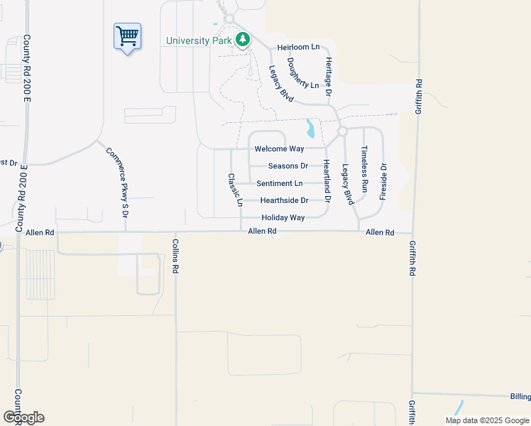 map of restaurants, bars, coffee shops, grocery stores, and more near 2916 Holiday Way in Greenwood