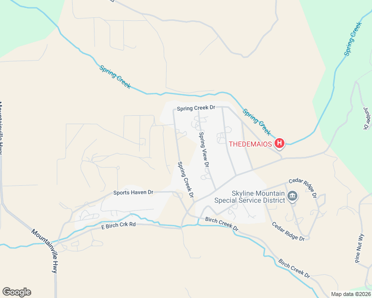 map of restaurants, bars, coffee shops, grocery stores, and more near 22580 Spring Creek Drive in Fairview