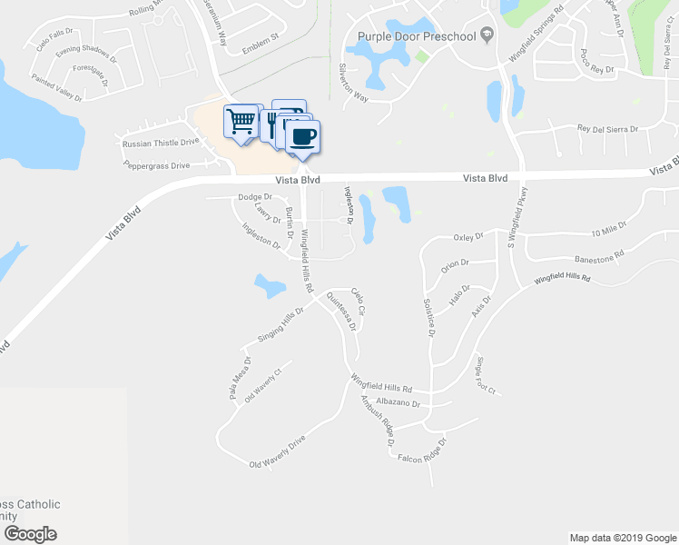 map of restaurants, bars, coffee shops, grocery stores, and more near 6090 Cielo Circle in Sparks