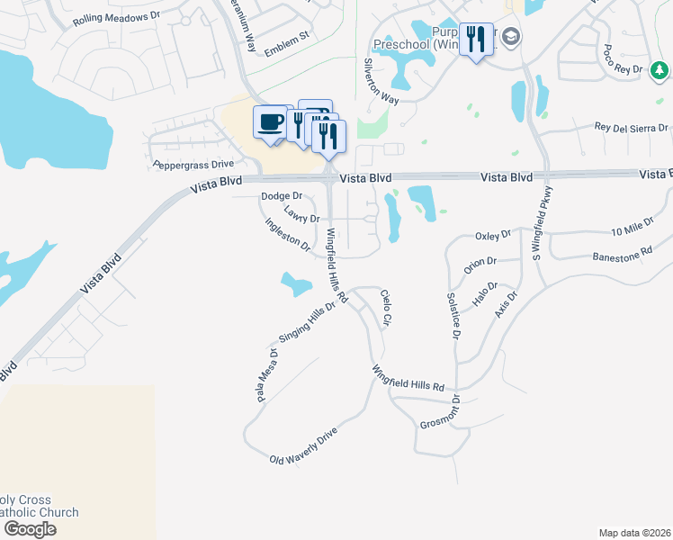 map of restaurants, bars, coffee shops, grocery stores, and more near 6090 Cielo Circle in Sparks
