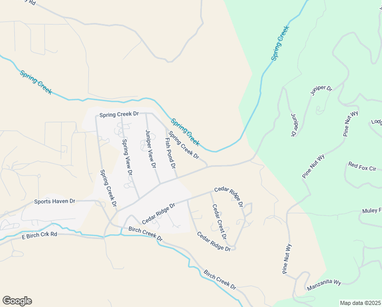 map of restaurants, bars, coffee shops, grocery stores, and more near 12735 Spring Creek Drive in Fairview
