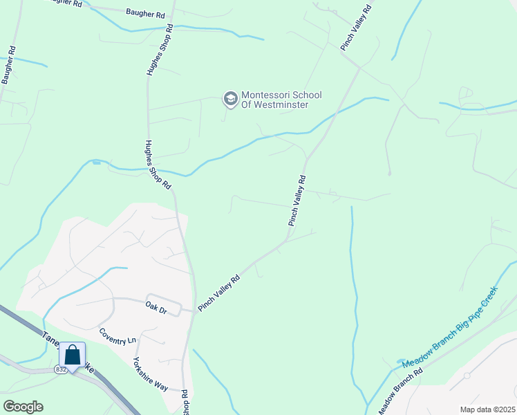 map of restaurants, bars, coffee shops, grocery stores, and more near Pinch Valley Road in Westminster