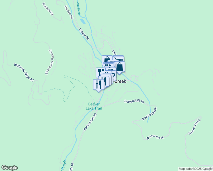 map of restaurants, bars, coffee shops, grocery stores, and more near 50 West Thomas Place in Avon