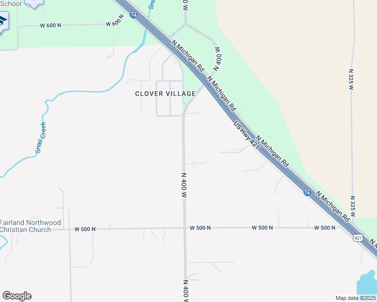 map of restaurants, bars, coffee shops, grocery stores, and more near 5378 North 400 West in Fairland