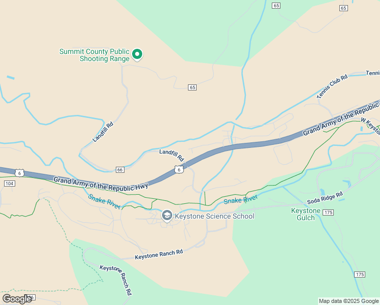 map of restaurants, bars, coffee shops, grocery stores, and more near 98 Wayback Drive in Keystone