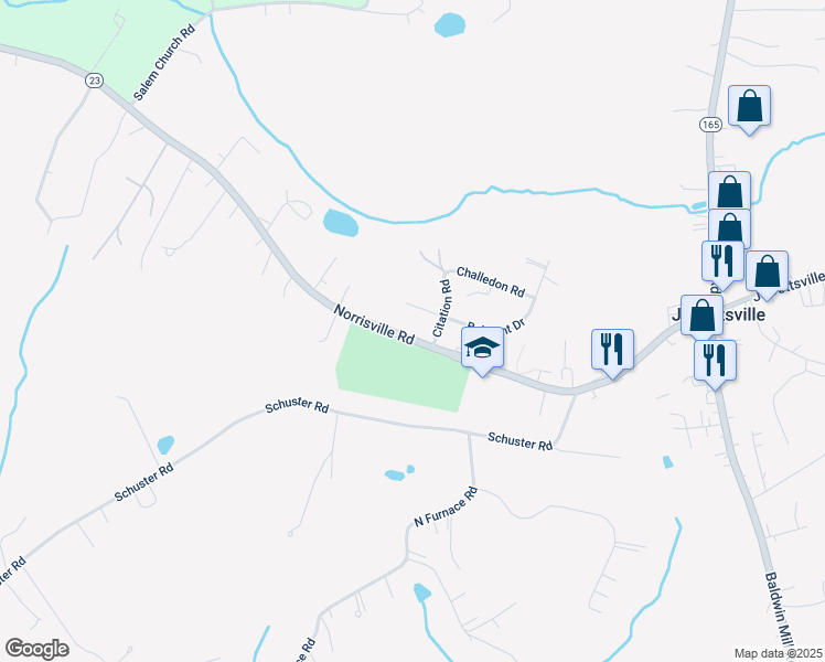 map of restaurants, bars, coffee shops, grocery stores, and more near 3845 Norrisville Road in Jarrettsville