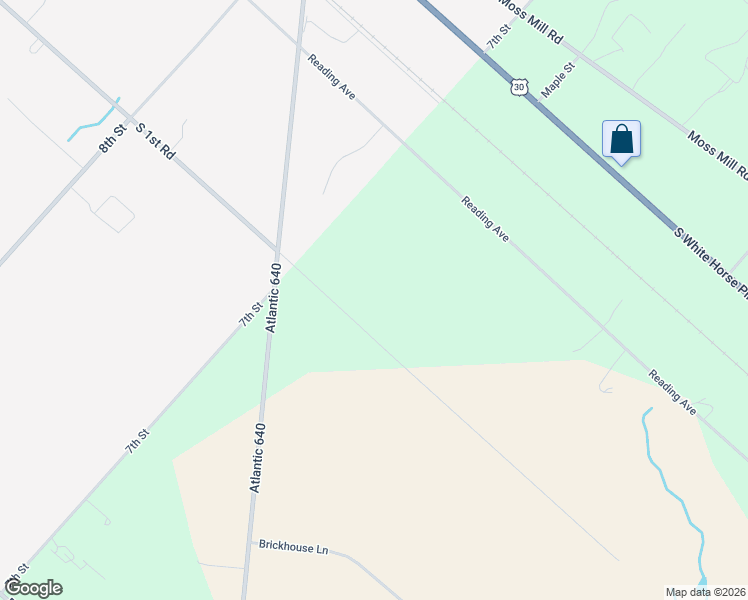 map of restaurants, bars, coffee shops, grocery stores, and more near 3030 1st Road in Hammonton