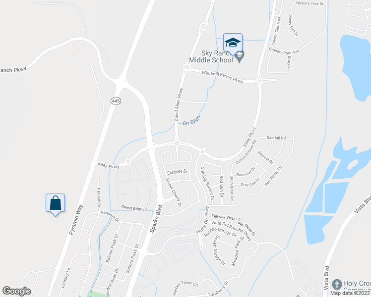 map of restaurants, bars, coffee shops, grocery stores, and more near 1197 Silver Coyote Drive in Sparks