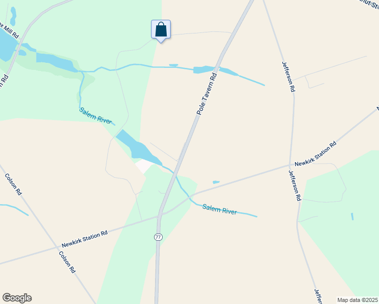 map of restaurants, bars, coffee shops, grocery stores, and more near 332 Pole Tavern Road in Elmer