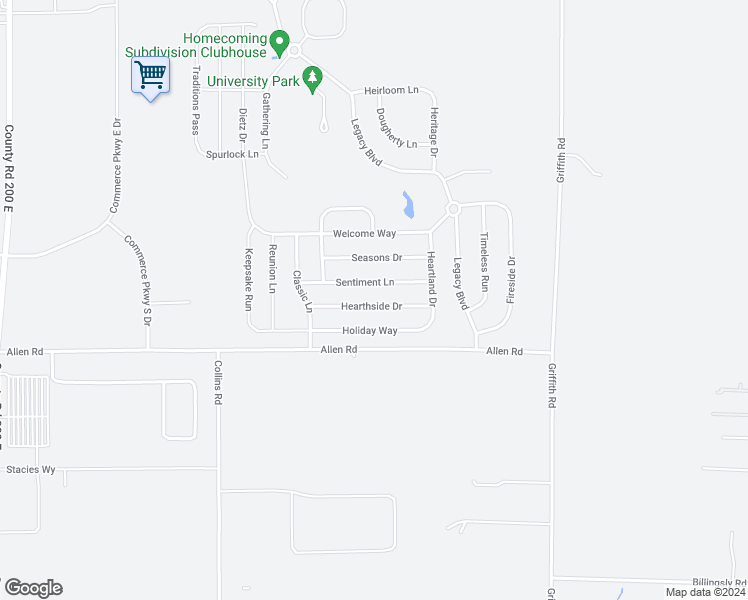 map of restaurants, bars, coffee shops, grocery stores, and more near 2954 Hearthside Drive in Greenwood