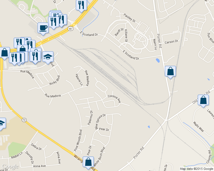 map of restaurants, bars, coffee shops, grocery stores, and more near 816 Sabina Circle in Bear