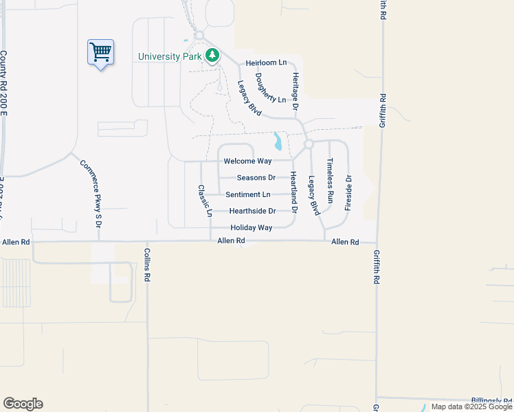 map of restaurants, bars, coffee shops, grocery stores, and more near 2958 Hearthside Drive in Greenwood