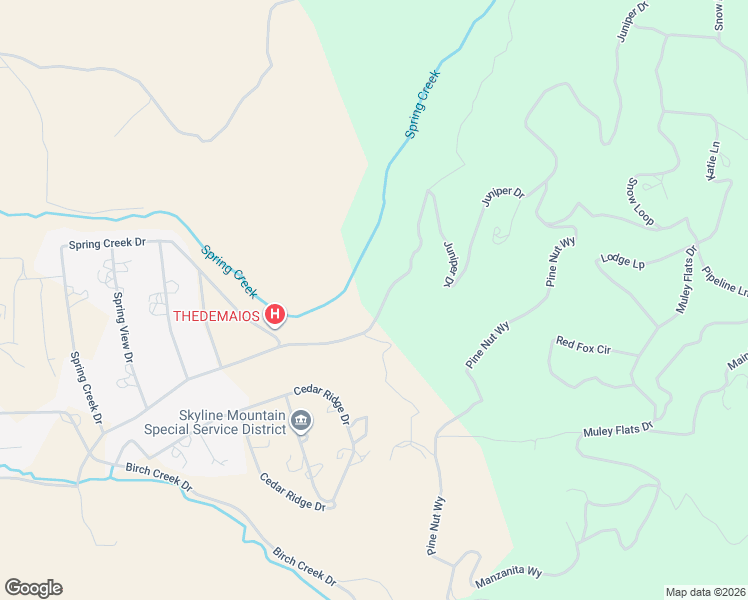 map of restaurants, bars, coffee shops, grocery stores, and more near Juniper Drive in Fairview