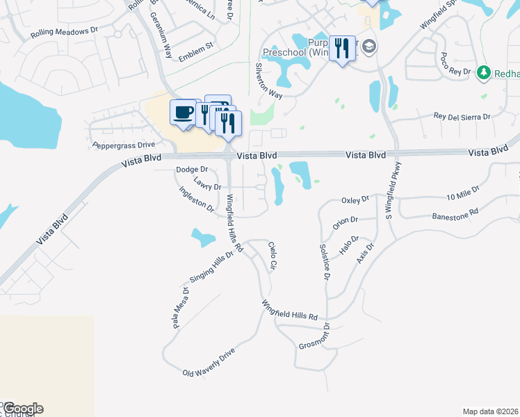 map of restaurants, bars, coffee shops, grocery stores, and more near 6140 Ingleston Drive in Sparks
