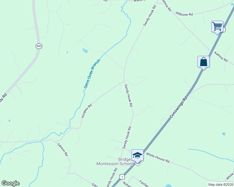 map of restaurants, bars, coffee shops, grocery stores, and more near 2647 Hoopes Road in Forest Hill