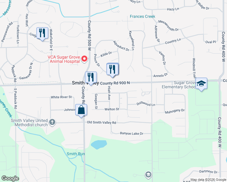 map of restaurants, bars, coffee shops, grocery stores, and more near 4784 Walker Street in Greenwood