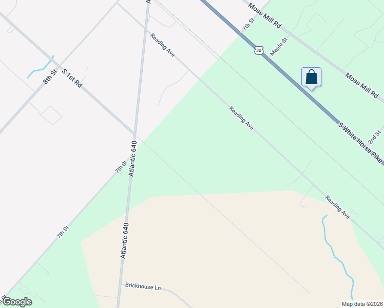 map of restaurants, bars, coffee shops, grocery stores, and more near 3030 1st Road in Hammonton