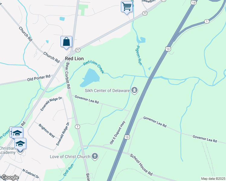 map of restaurants, bars, coffee shops, grocery stores, and more near in Bear