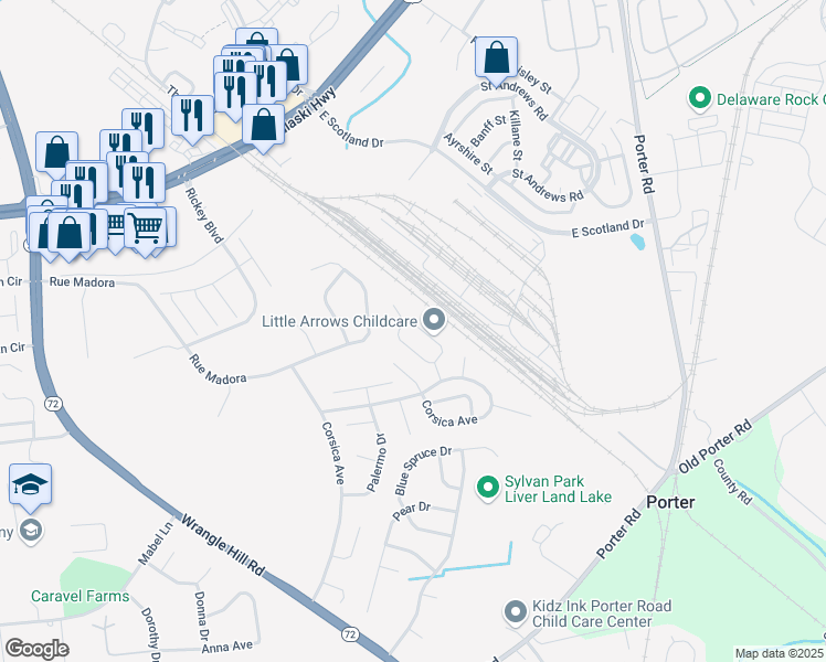 map of restaurants, bars, coffee shops, grocery stores, and more near 843 Sabina Circle in Bear