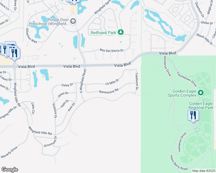 map of restaurants, bars, coffee shops, grocery stores, and more near 3171 10 Mile Drive in Sparks