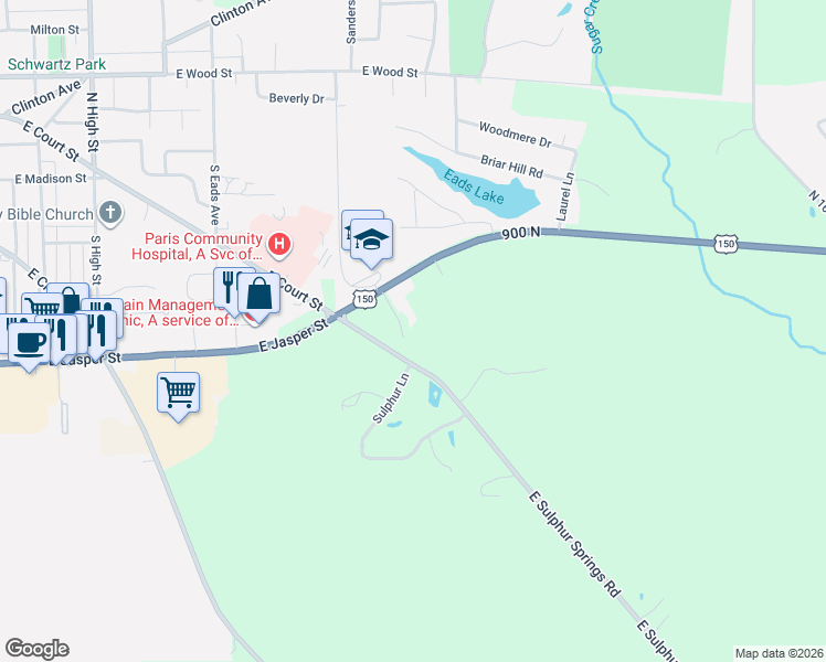 map of restaurants, bars, coffee shops, grocery stores, and more near 13 Drue Drive in Paris