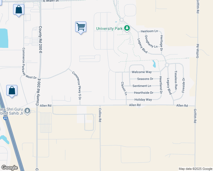 map of restaurants, bars, coffee shops, grocery stores, and more near 722 Keepsake Run in Greenwood