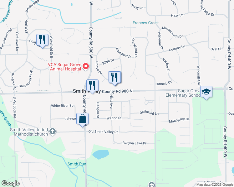 map of restaurants, bars, coffee shops, grocery stores, and more near 4784 Walker Street in Greenwood