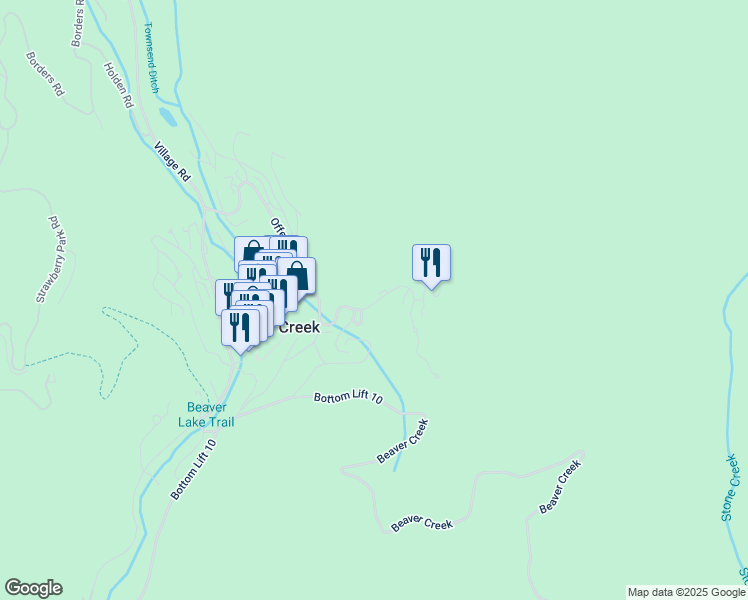 map of restaurants, bars, coffee shops, grocery stores, and more near 93 Offerson Road in Beaver Creek
