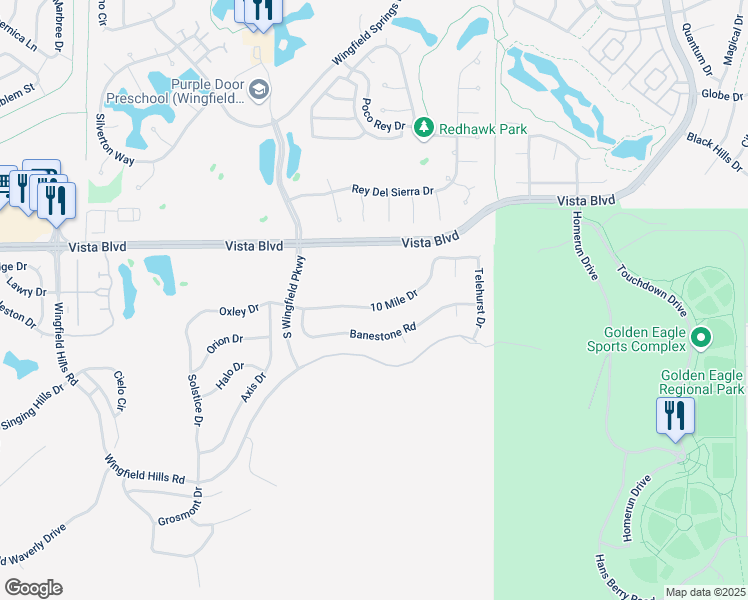 map of restaurants, bars, coffee shops, grocery stores, and more near 3125 10 Mile Drive in Sparks