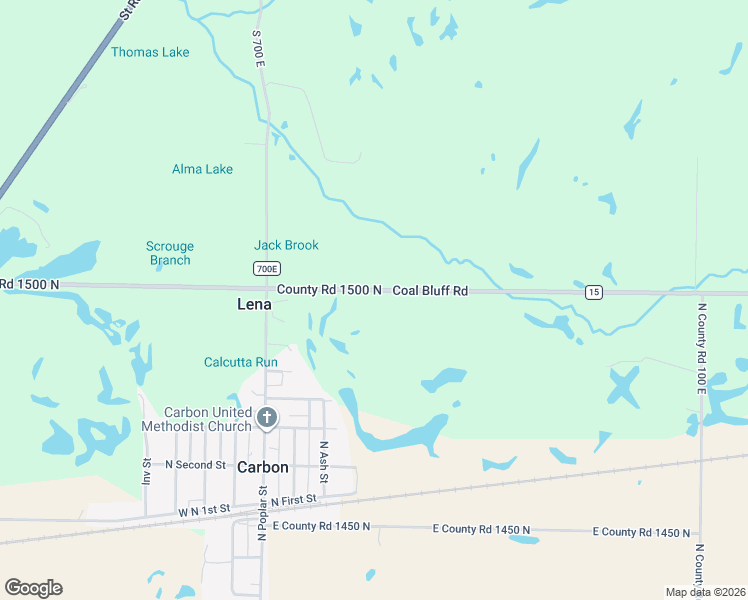 map of restaurants, bars, coffee shops, grocery stores, and more near 196 County Road 1500 North in Carbon