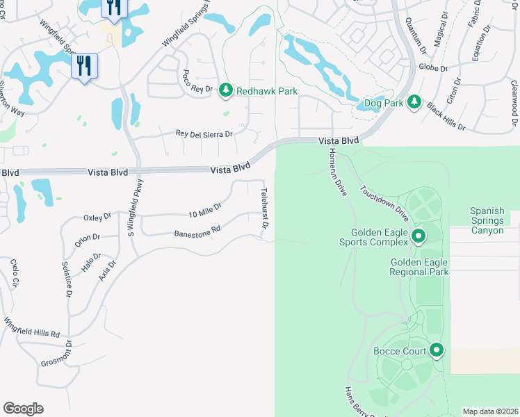 map of restaurants, bars, coffee shops, grocery stores, and more near 6184 Boyle Court in Sparks