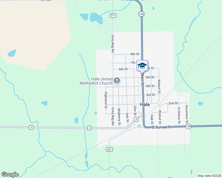 map of restaurants, bars, coffee shops, grocery stores, and more near 500-598 4th Street in Hale