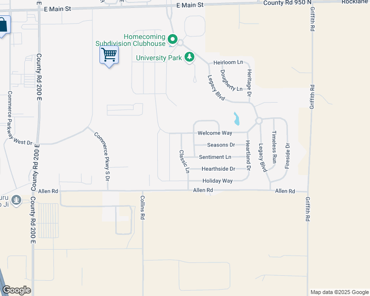 map of restaurants, bars, coffee shops, grocery stores, and more near 653 Classic Lane in Greenwood