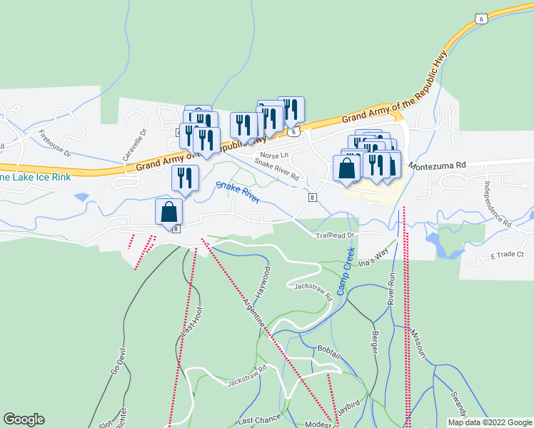 map of restaurants, bars, coffee shops, grocery stores, and more near 1463 East Keystone Road in Keystone