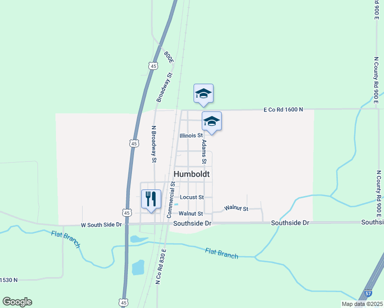 map of restaurants, bars, coffee shops, grocery stores, and more near 500-524 Mulberry Street in Humboldt