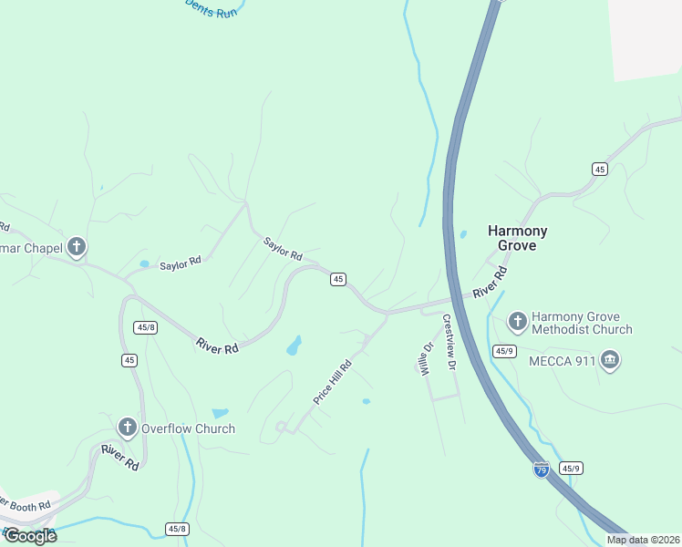 map of restaurants, bars, coffee shops, grocery stores, and more near 1284 River Road in Morgantown