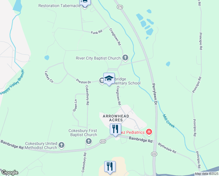 map of restaurants, bars, coffee shops, grocery stores, and more near 41 Preston Drive in Port Deposit