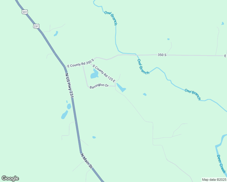 map of restaurants, bars, coffee shops, grocery stores, and more near 3852-3998 S County Road 125 East in Greencastle