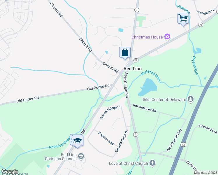 map of restaurants, bars, coffee shops, grocery stores, and more near 1211 Red Lion Road in Bear