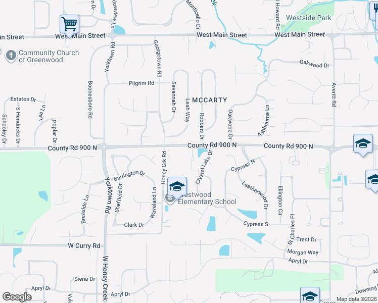 map of restaurants, bars, coffee shops, grocery stores, and more near 1015 West Smith Valley Road in Greenwood