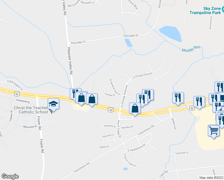 map of restaurants, bars, coffee shops, grocery stores, and more near 221 West General Grey CT in Newark