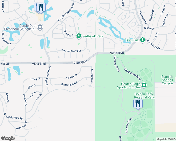 map of restaurants, bars, coffee shops, grocery stores, and more near 6262 10 Mile Court in Sparks