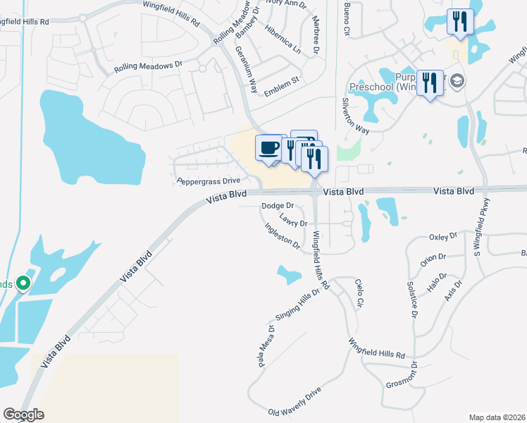 map of restaurants, bars, coffee shops, grocery stores, and more near 5806 Ingleston Drive in Sparks