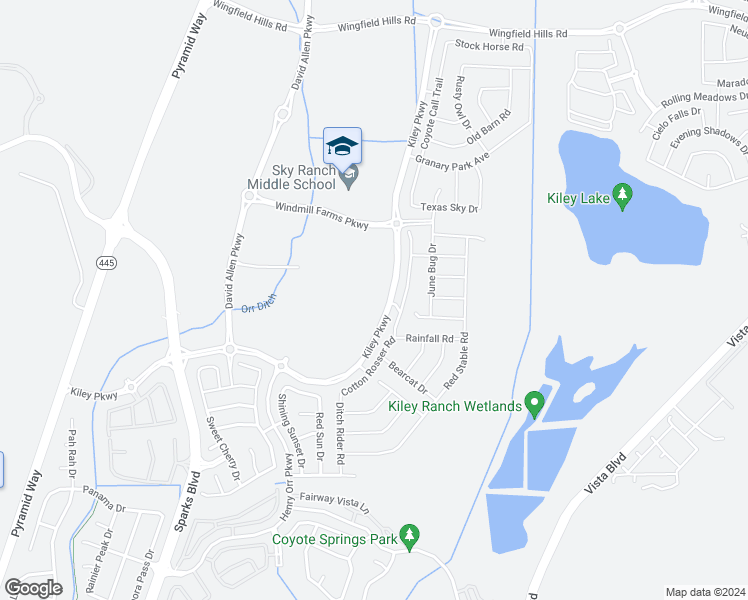 map of restaurants, bars, coffee shops, grocery stores, and more near 1000 Kiley Parkway in Sparks