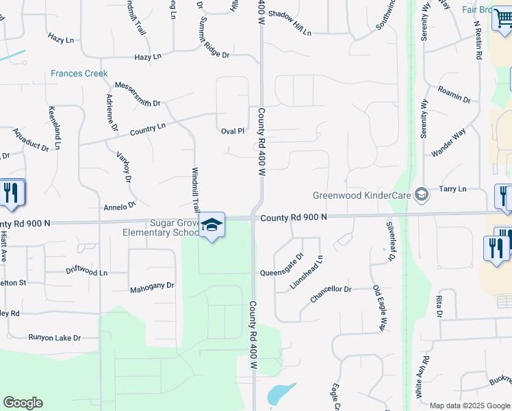 map of restaurants, bars, coffee shops, grocery stores, and more near 688 South Peterman Road in Greenwood